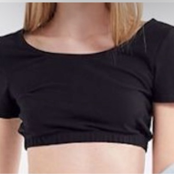 Urban Outfitters Project Social T Cropped Bubble Cotton Top Black Women Sz XS - Picture 7 of 10